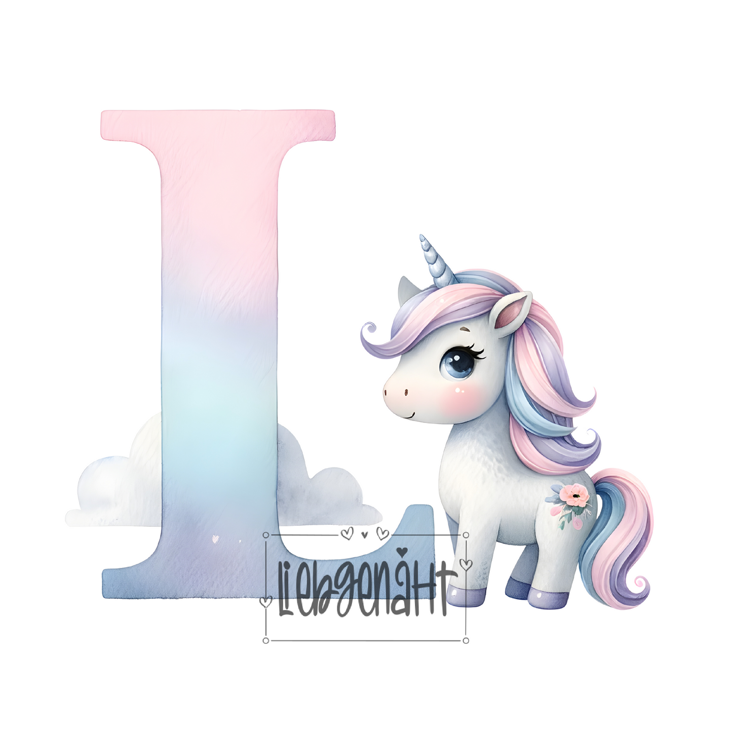 VORBESTELLUNG! - GLITZER - Alphabet Unicorn