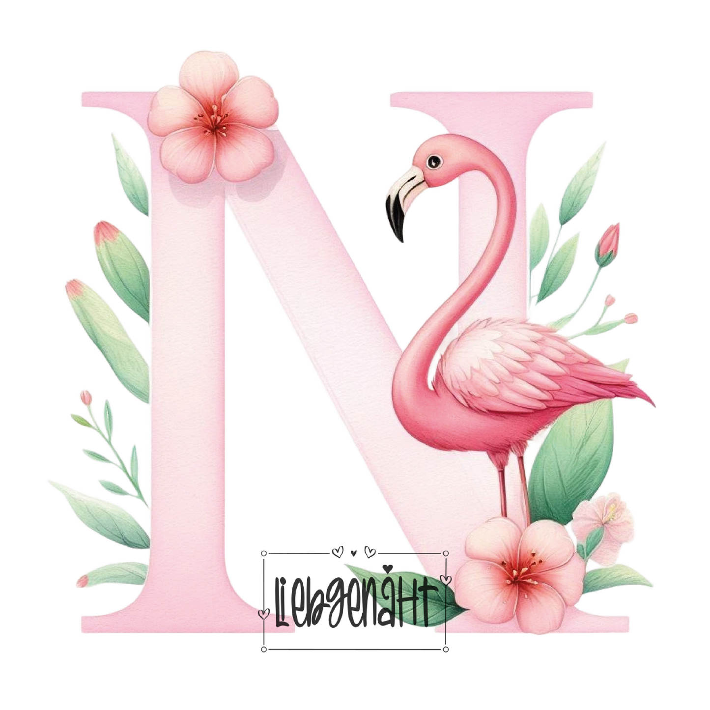 VORBESTELLUNG! - GLITZER - Alphabet Flamingo