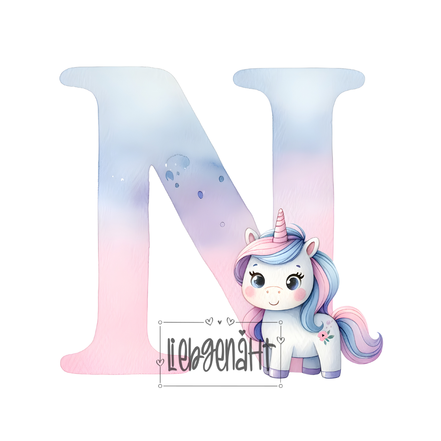 VORBESTELLUNG! - GLITZER - Alphabet Unicorn