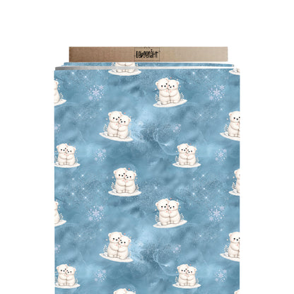 VORBESTELLUNG | WINTERWELT | ALLOVER KUSCHELBÄR EISBLAU