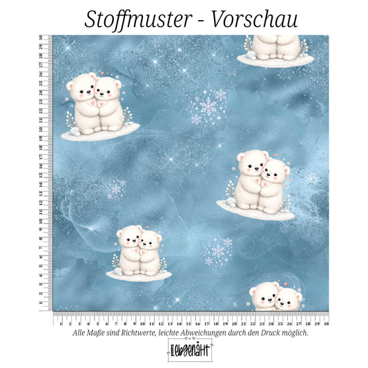 VORBESTELLUNG | WINTERWELT | ALLOVER KUSCHELBÄR EISBLAU