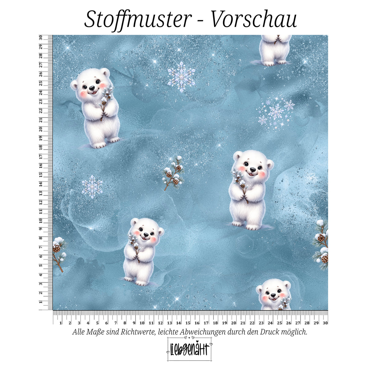 VORBESTELLUNG | WINTERWELT | ALLOVER BÄR EISBLAU