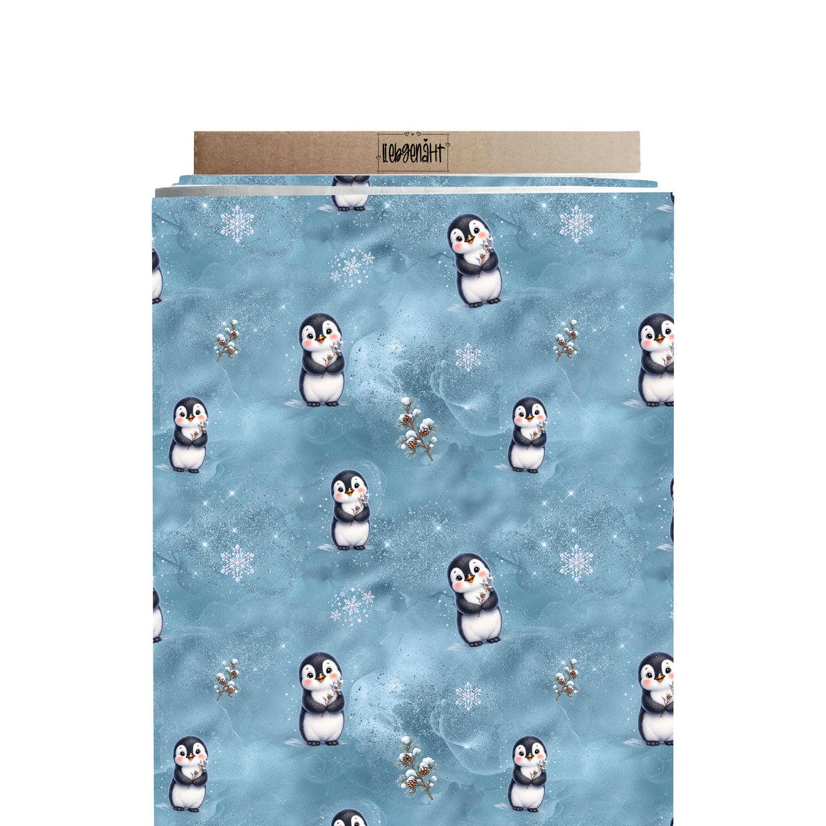 VORBESTELLUNG | WINTERWELT | ALLOVER PINGUIN EISBLAU