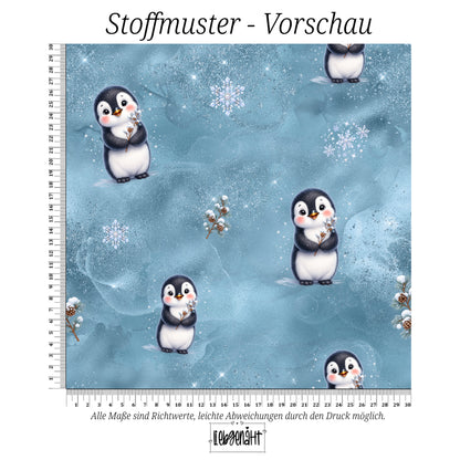 VORBESTELLUNG | WINTERWELT | ALLOVER PINGUIN EISBLAU