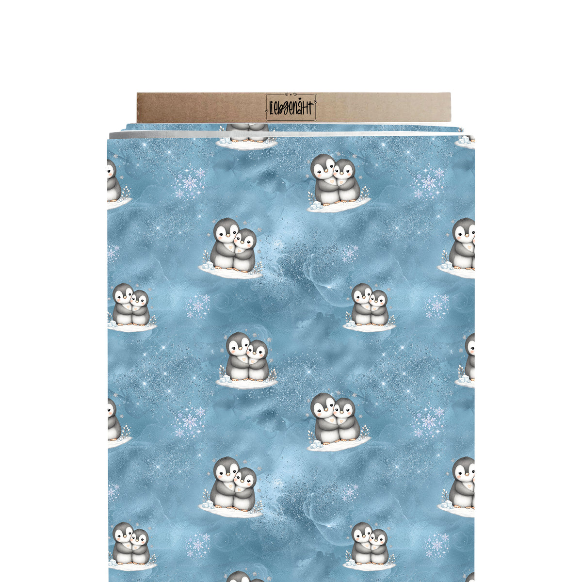 VORBESTELLUNG | WINTERWELT | ALLOVER KUSCHELPINGUIN EISBLAU