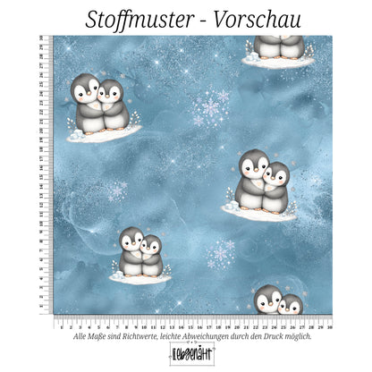 VORBESTELLUNG | WINTERWELT | ALLOVER KUSCHELPINGUIN EISBLAU