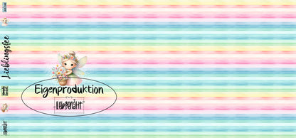 B-WARE! Eigenproduktion! Panel Fee auf Regenbogenstreifen - Jersey (Randstreifen nicht komplett bedruckt!)