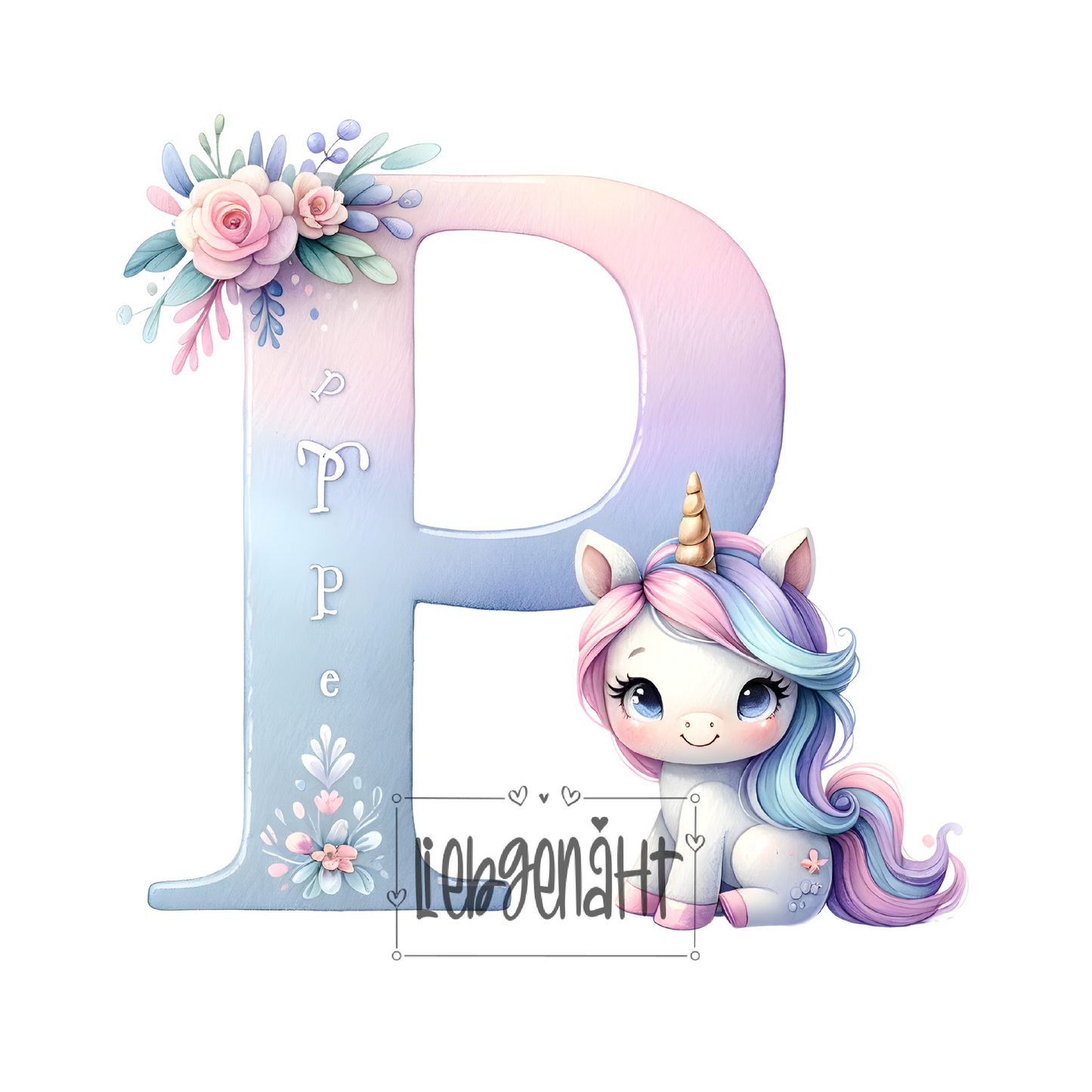 VORBESTELLUNG! - GLITZER - Alphabet Unicorn