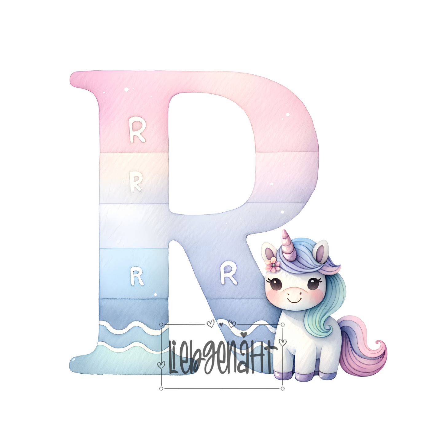 VORBESTELLUNG! - GLITZER - Alphabet Unicorn