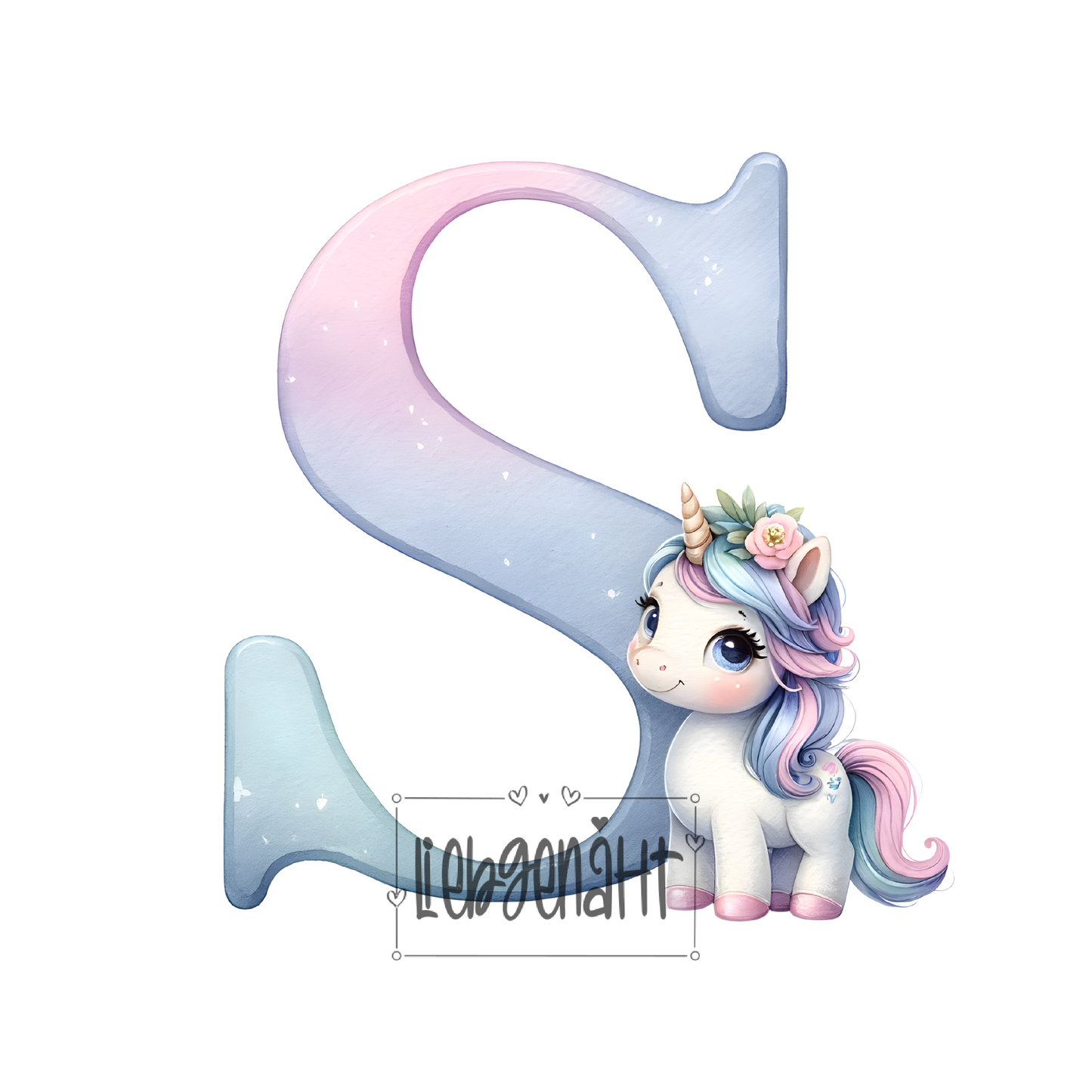 VORBESTELLUNG! - GLITZER - Alphabet Unicorn