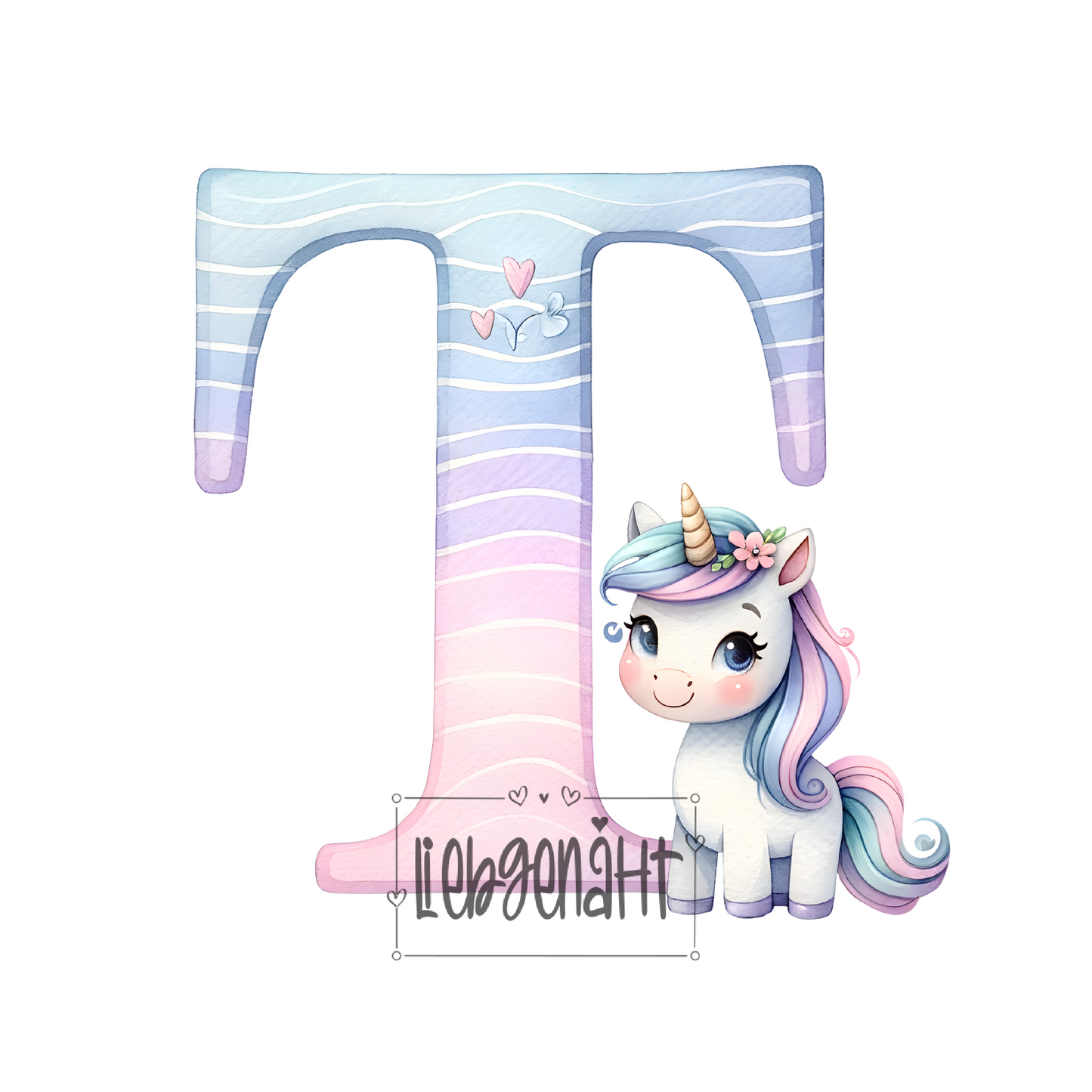 VORBESTELLUNG! - GLITZER - Alphabet Unicorn