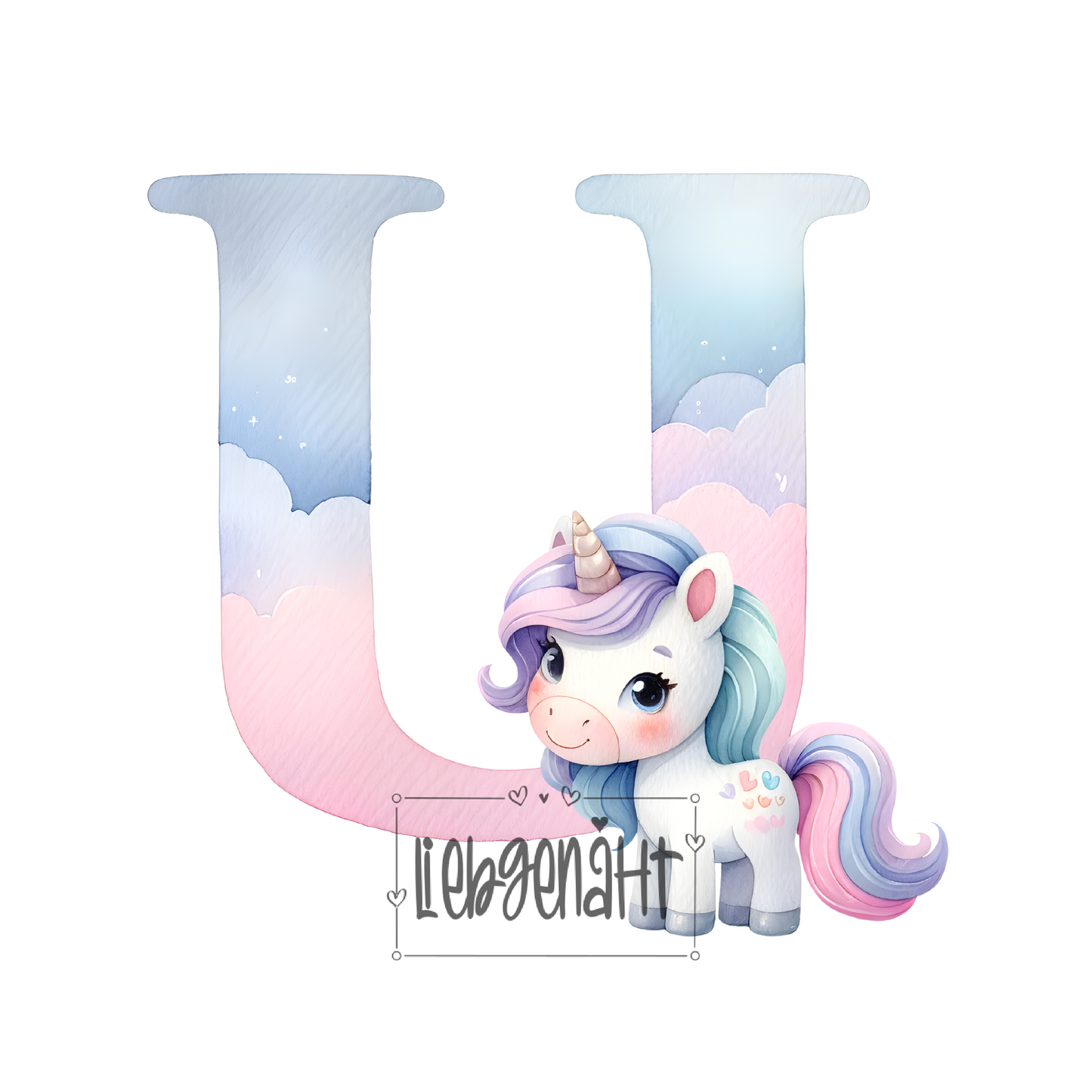 VORBESTELLUNG! - GLITZER - Alphabet Unicorn