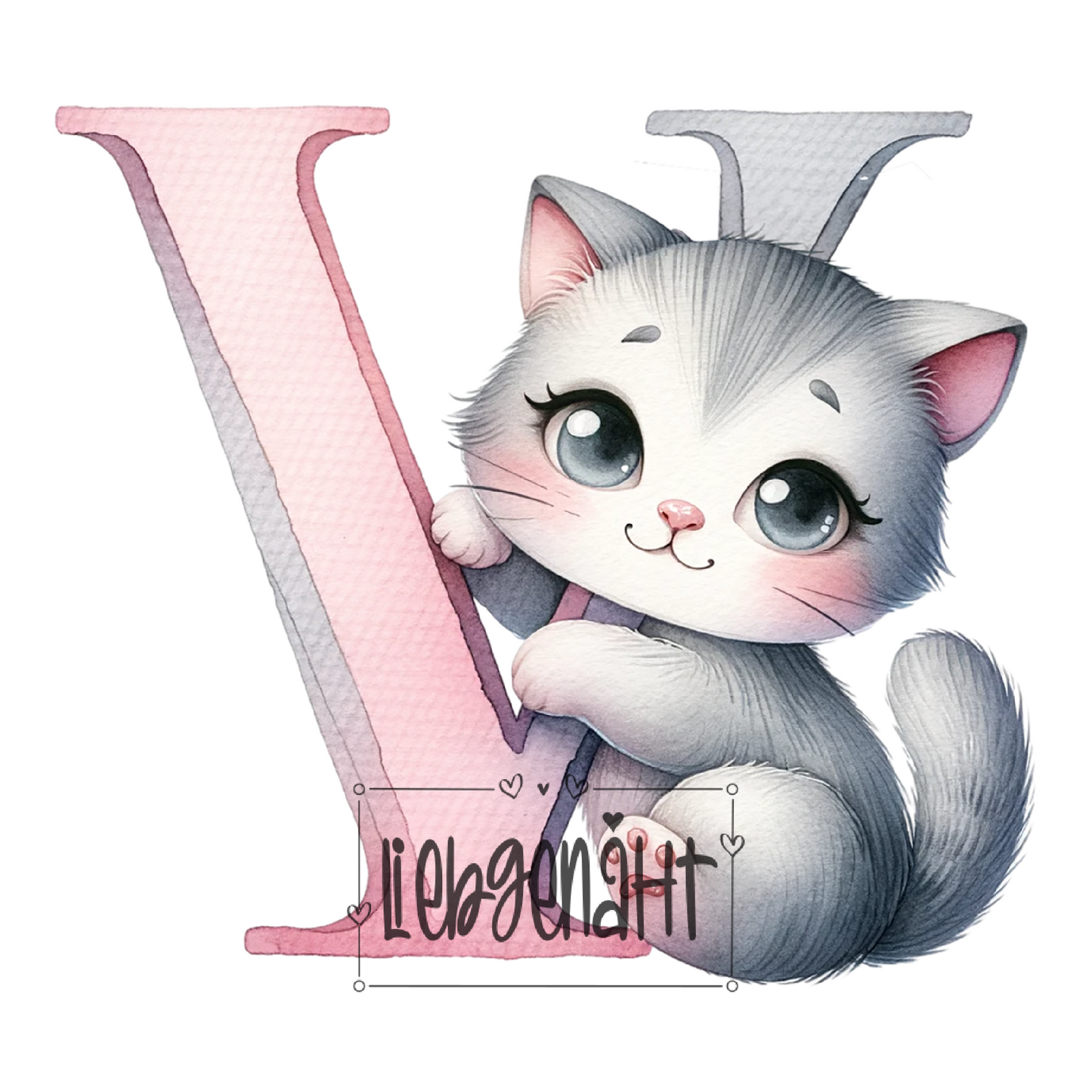 VORBESTELLUNG! - GLITZER - Alphabet Katze