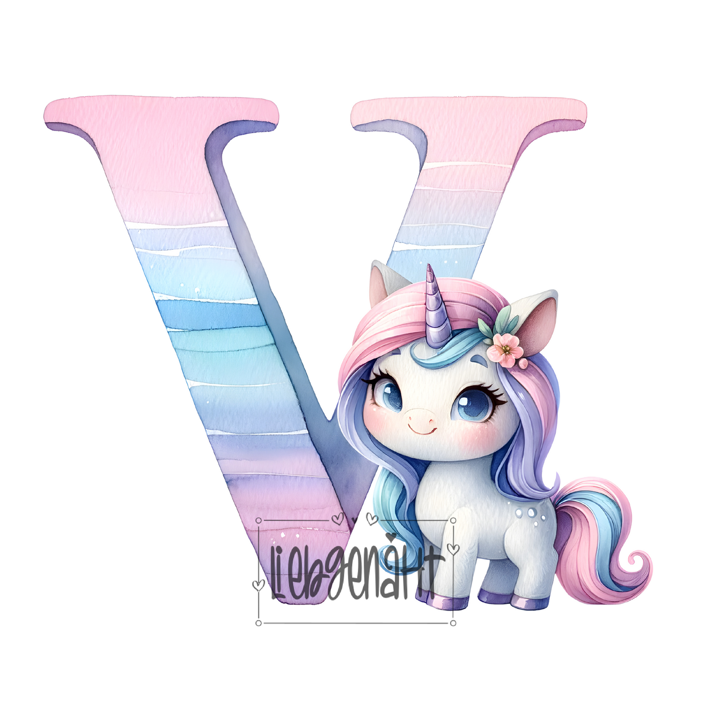 VORBESTELLUNG! - GLITZER - Alphabet Unicorn