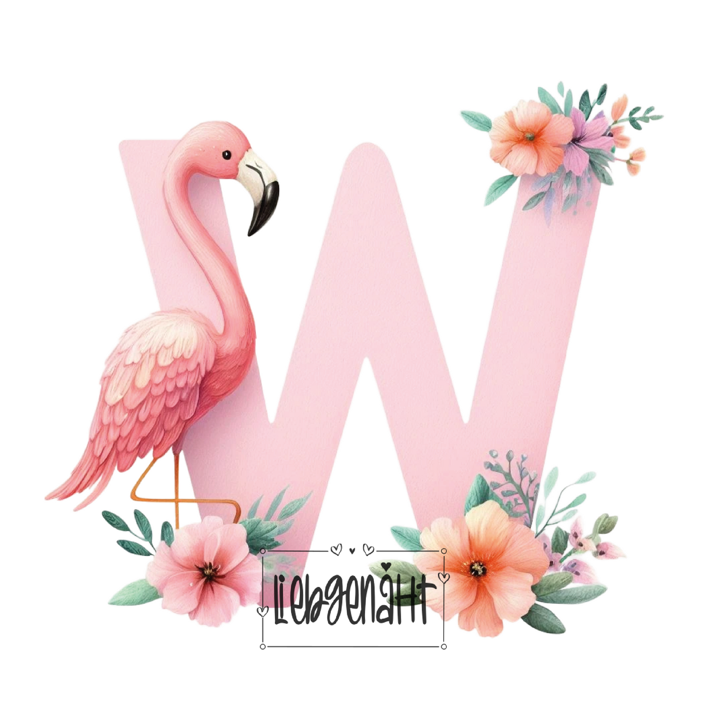 VORBESTELLUNG! - GLITZER - Alphabet Flamingo