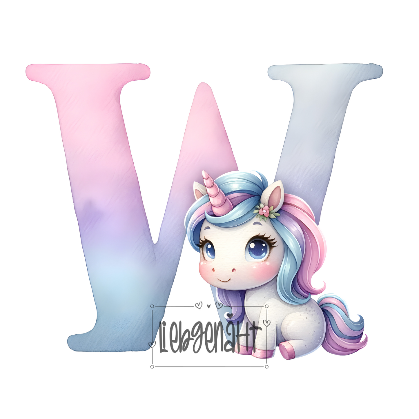 VORBESTELLUNG! - GLITZER - Alphabet Unicorn