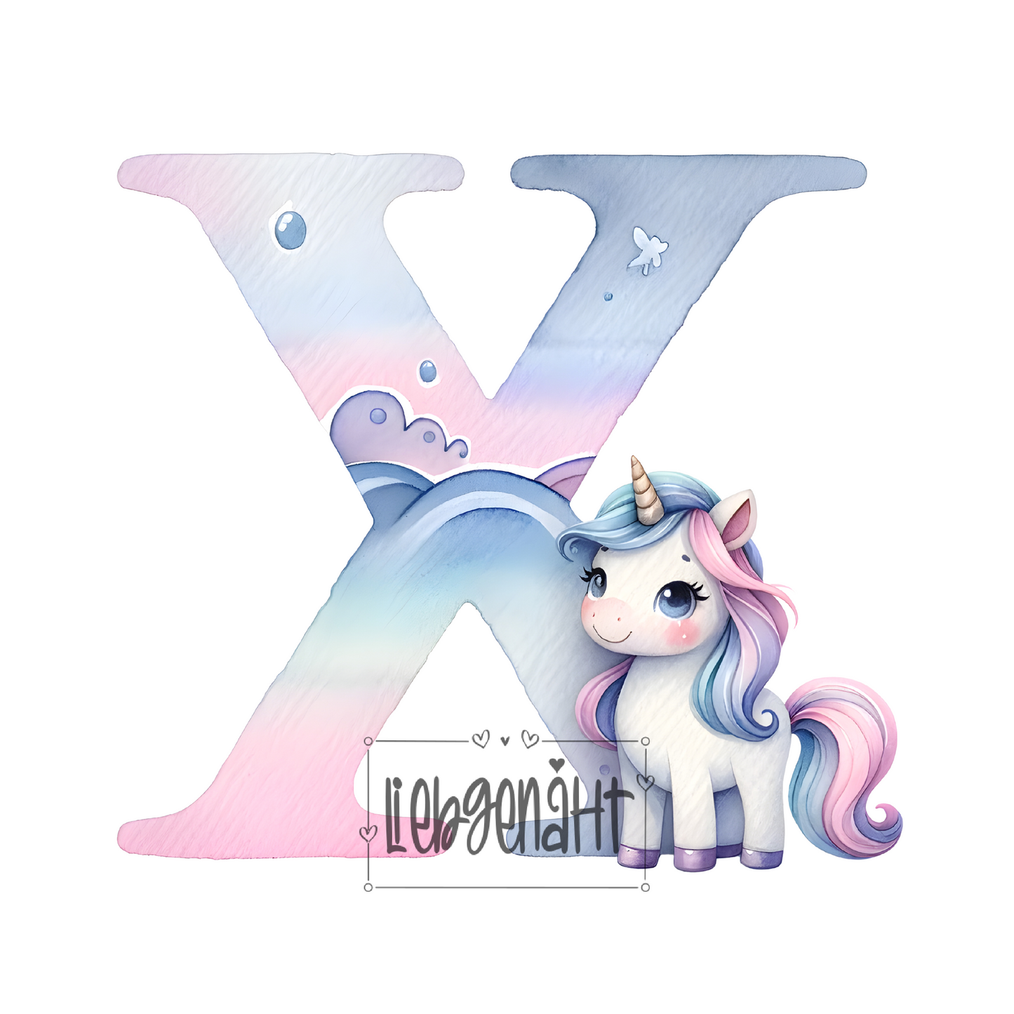 VORBESTELLUNG! - GLITZER - Alphabet Unicorn