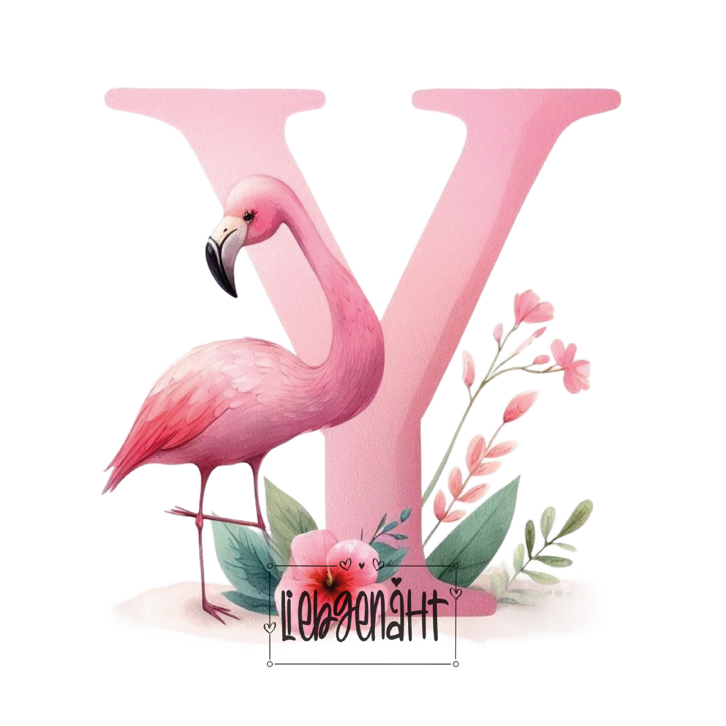 VORBESTELLUNG! - GLITZER - Alphabet Flamingo