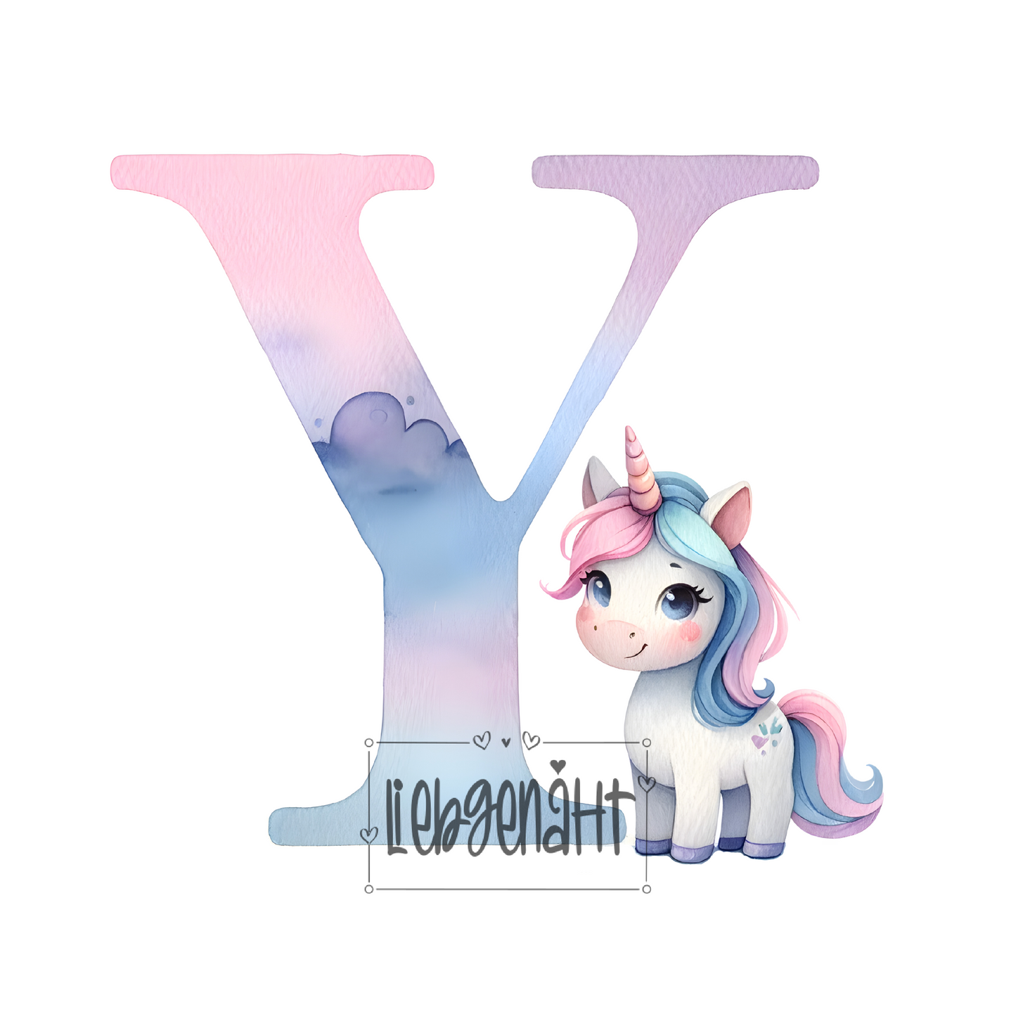 VORBESTELLUNG! - GLITZER - Alphabet Unicorn