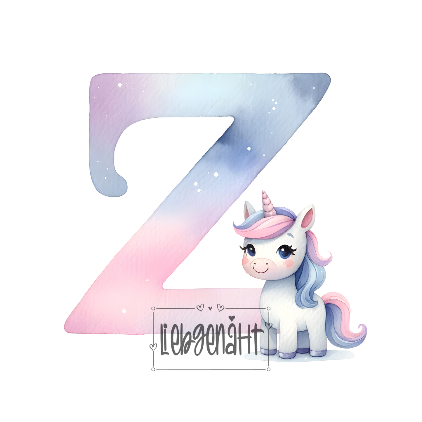 VORBESTELLUNG! - GLITZER - Alphabet Unicorn