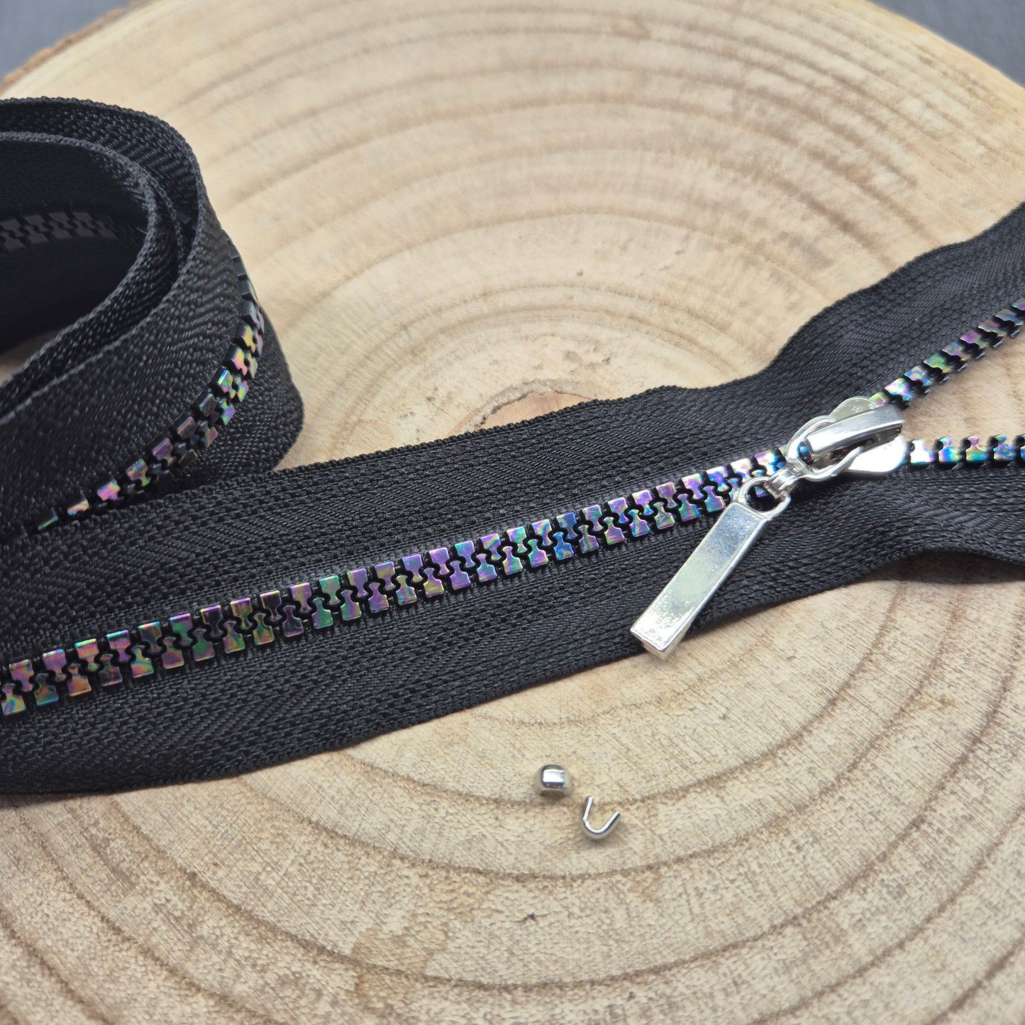 Regenbogen Reißverschluss, Schwarz, 70 cm