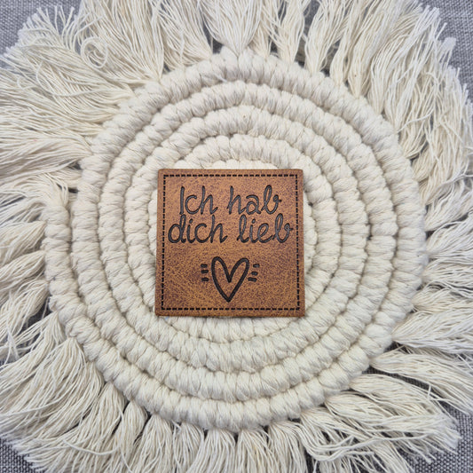 Kunstlederlabel - Ich hab dich lieb
