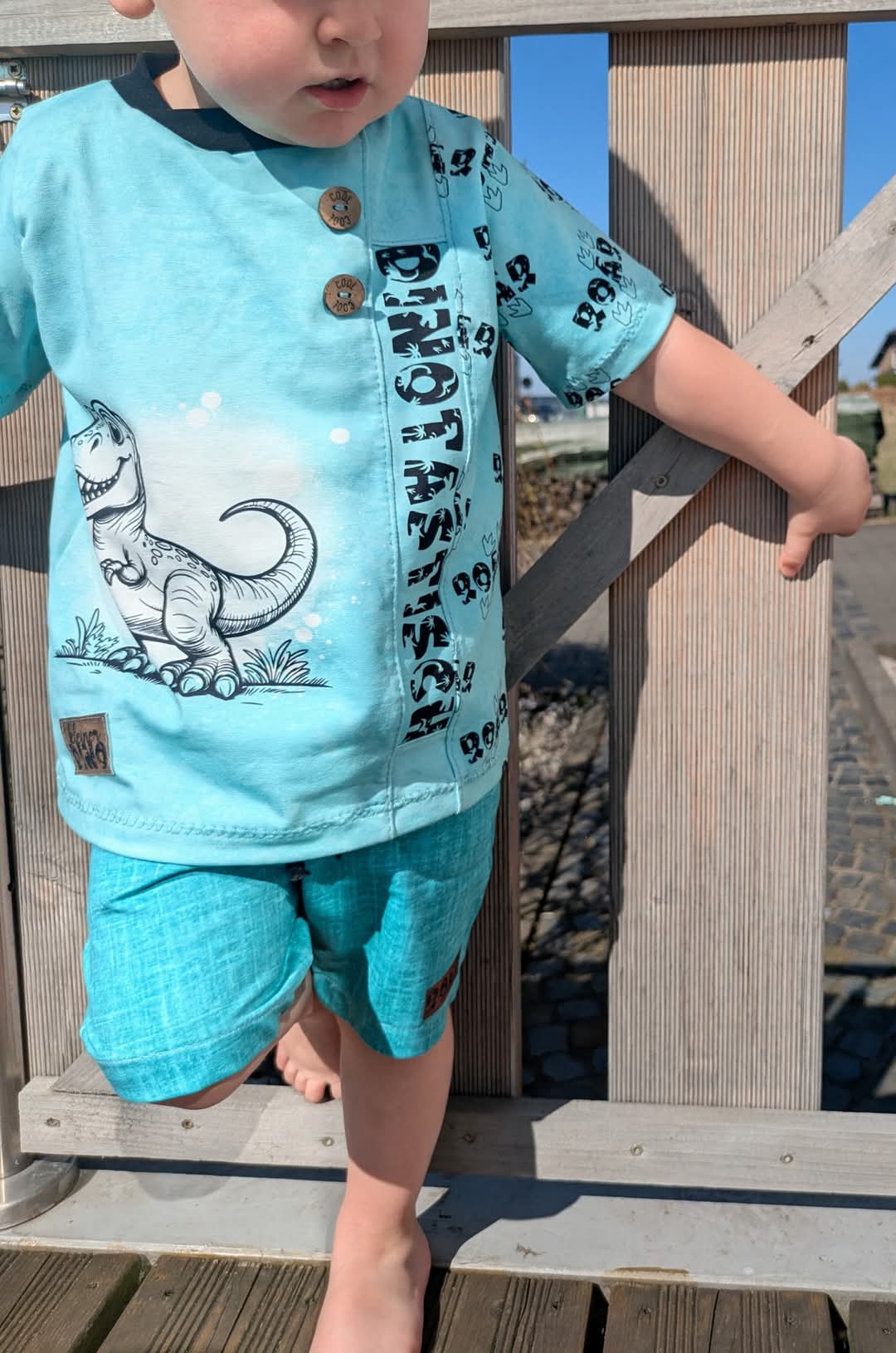METERWARE! Leinen Blau/Türkis - Jersey