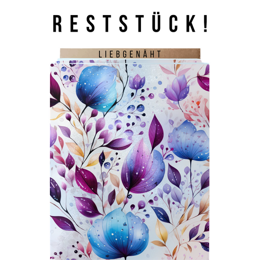 RESTSTÜCK! Blumenranken Blau/Lila - Jersey - 0,80m x VB