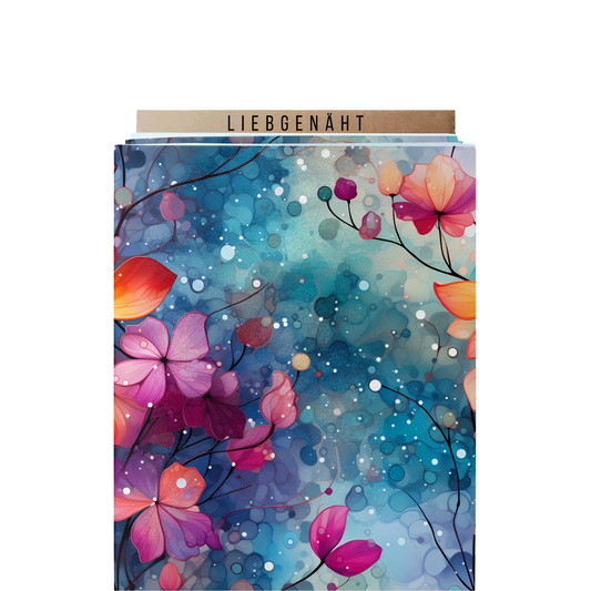 METERWARE! Eigenproduktion! Flowerdream hellblau - FRENCH TERRY