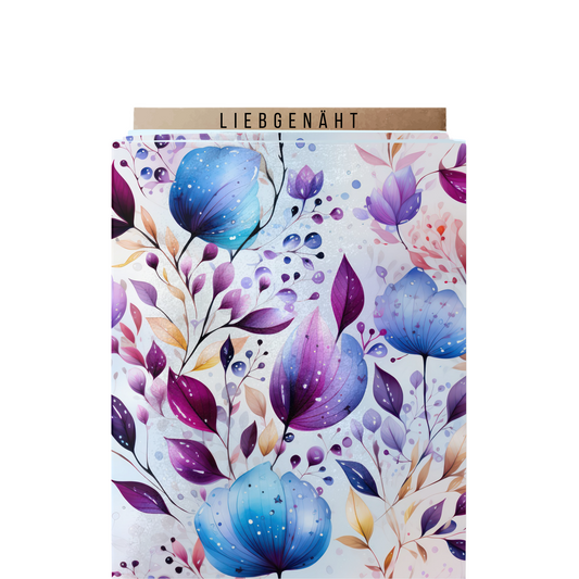METERWARE! Blumenranken Blau/Lila - Jersey