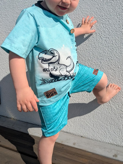 METERWARE! Leinen Blau/Türkis - Jersey