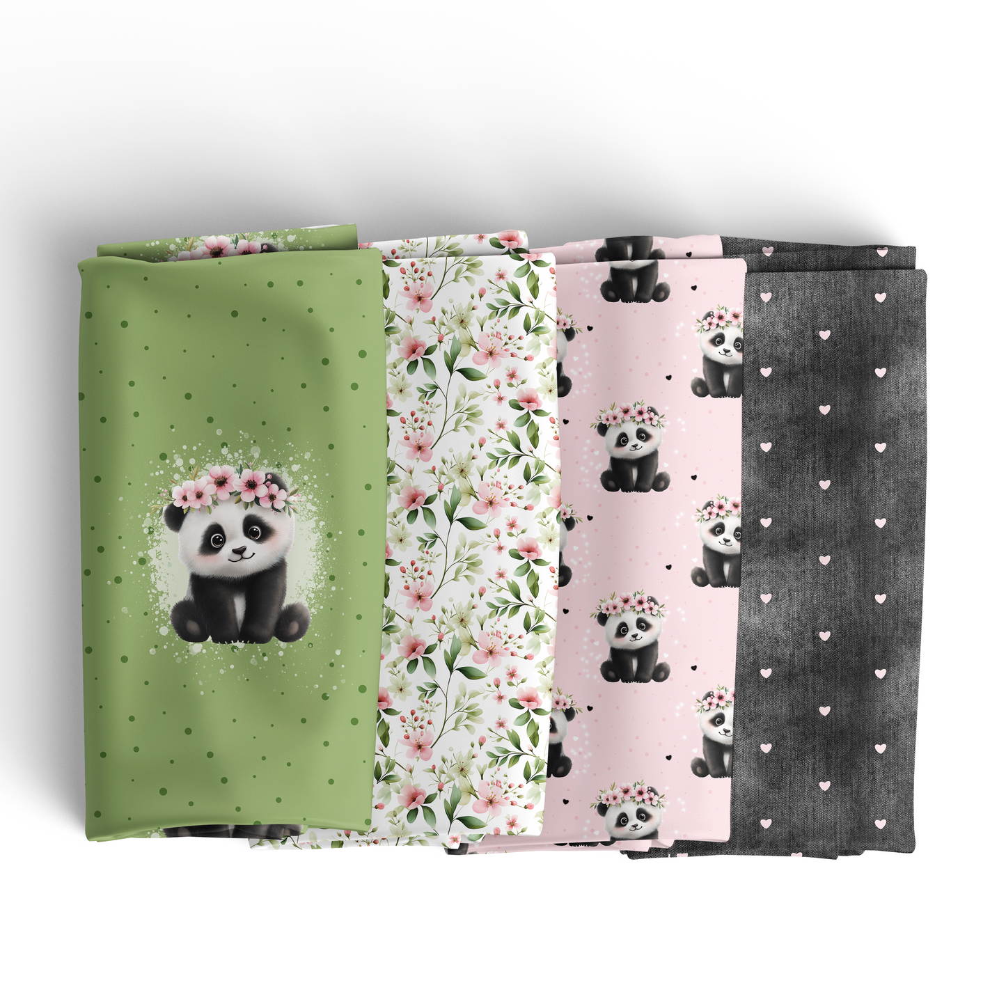 VORBESTELLUNG | PANDA SERIE | ROSA GRÜNE BLUMEN